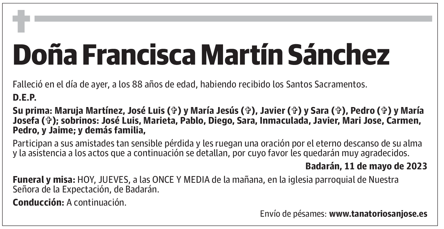 Doña Francisca Martín Sánchez