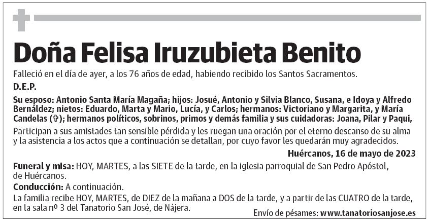 Doña Felisa Iruzubieta Benito