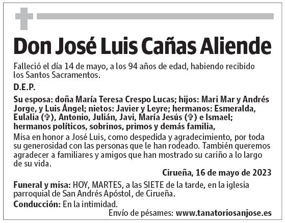 Don José Luis Cañas Aliende