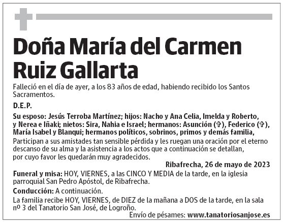 Doña María del Carmen Ruiz Gallarta