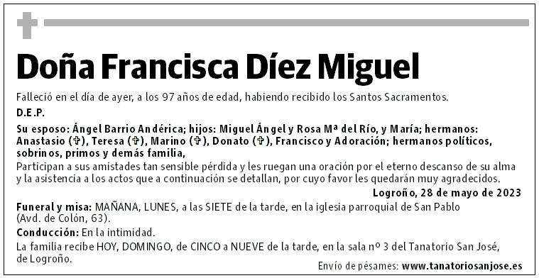 Doña Francisca Díez Miguel