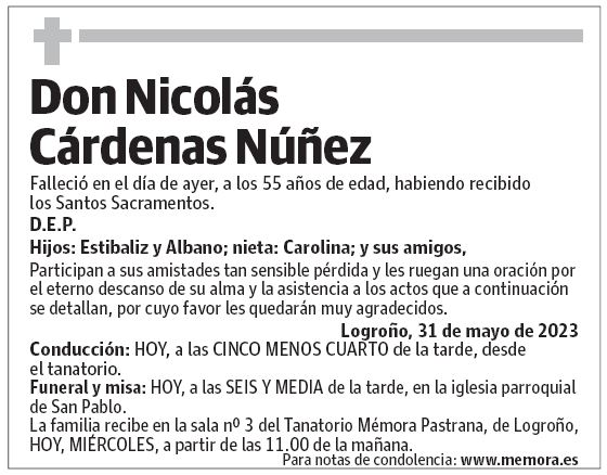 Don Nicolás Cárdenas Núñez