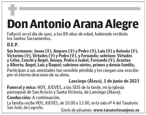 Don Antonio Arana Alegre