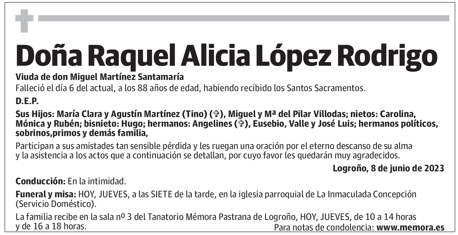 Doña Raquel Alicia López Rodrigo