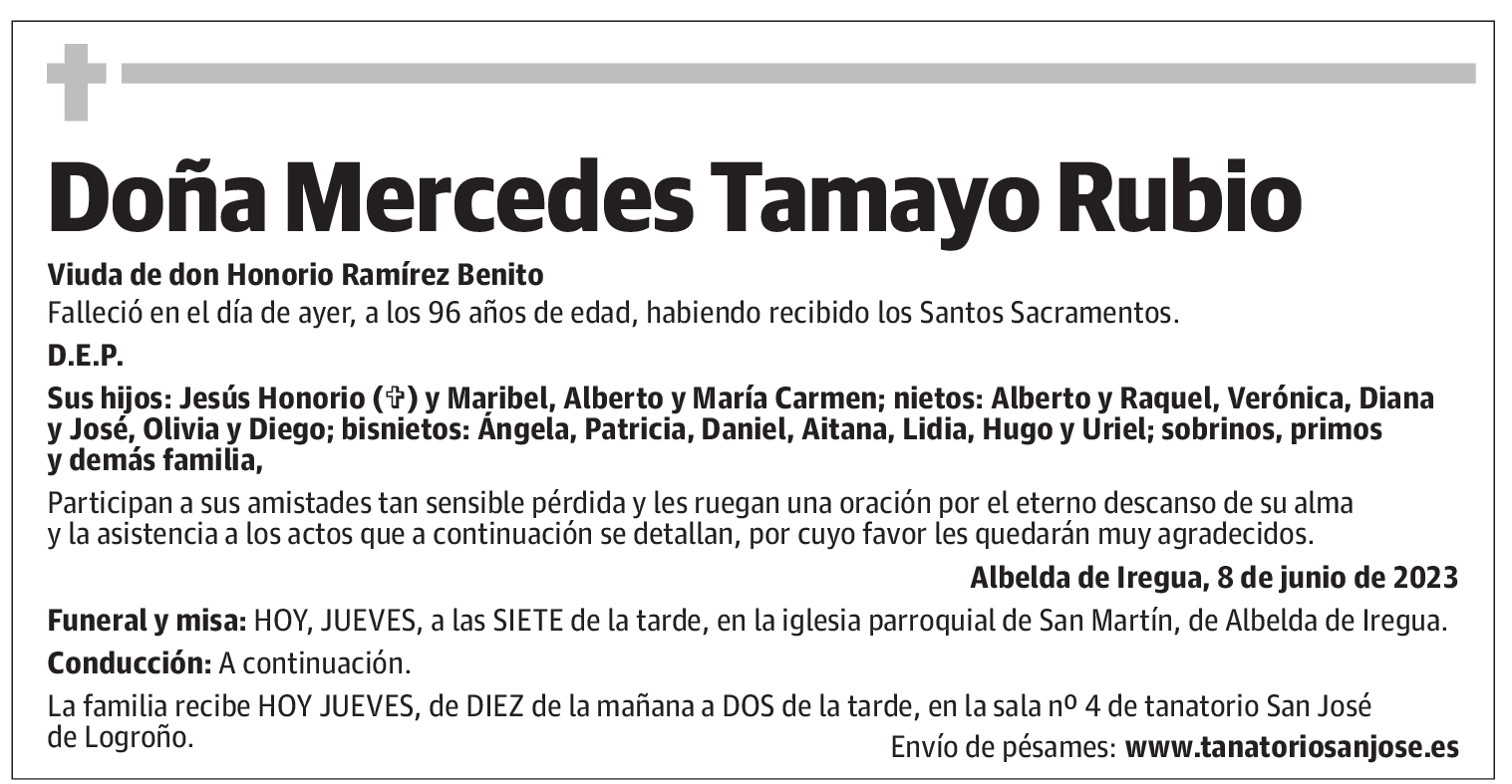 Doña Mercedes Tamayo Rubio