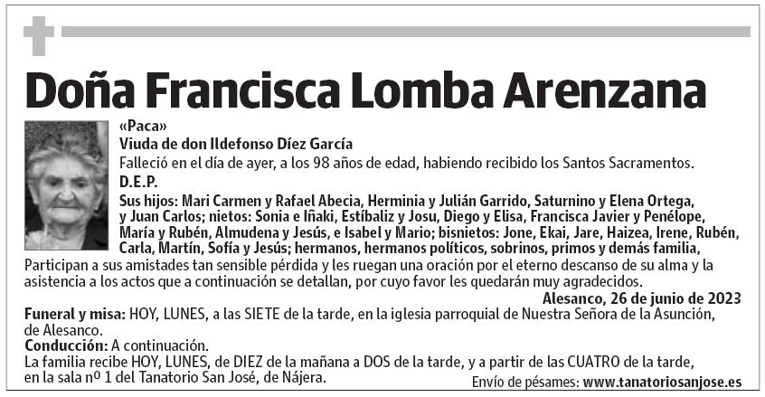 Doña Francisca Lomba Arenzana