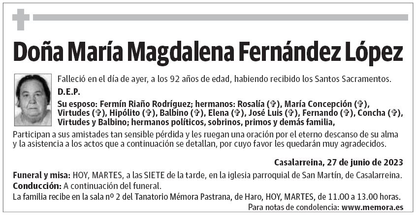 Doña María Magdalena Fernández López