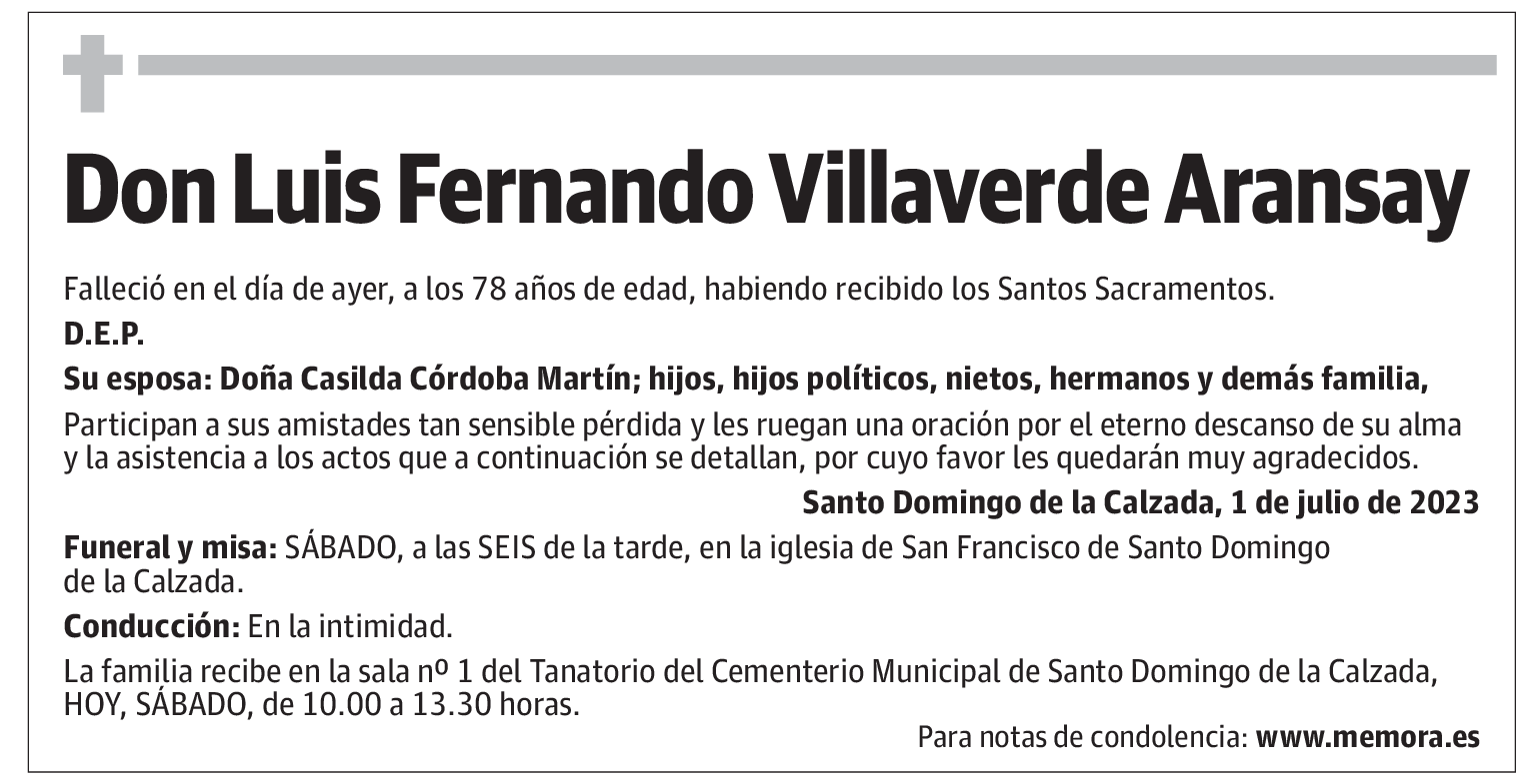 Don Luis Fernando Villaverde Aransay