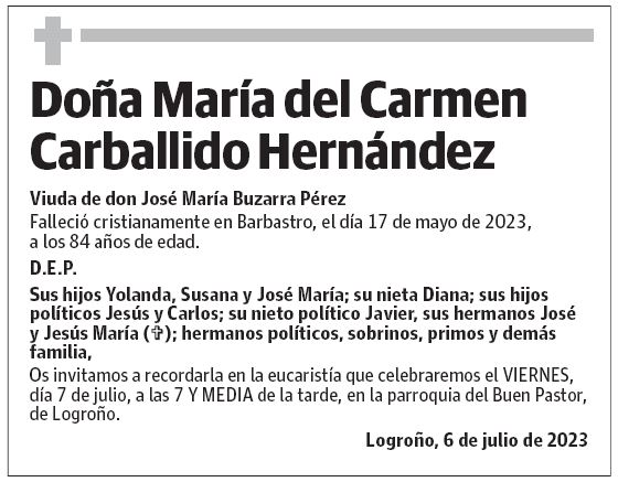 Doña María del Carmen Carballido Hernández