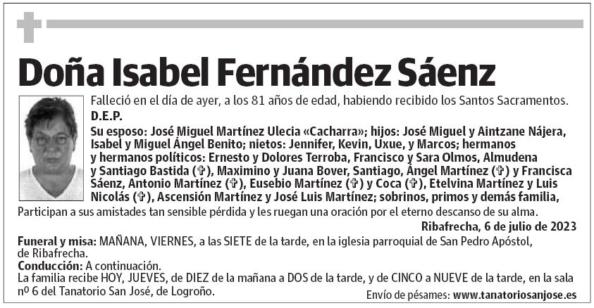Doña Isabel Fernández Sáenz