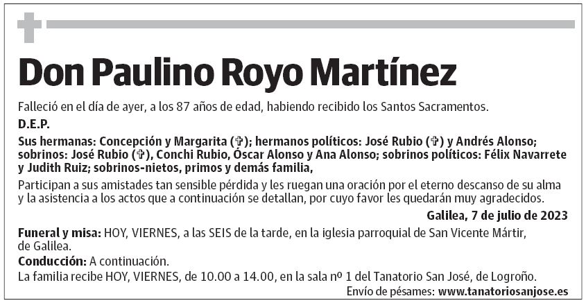 Don Paulino Royo Martínez
