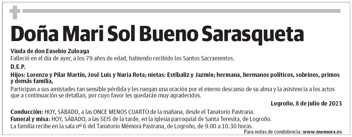 Doña Mari Sol Bueno Sarasqueta