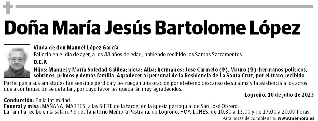 Doña María Jesús Bartolome López