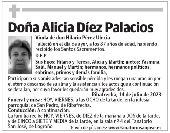 Doña Alicia Díez Palacios