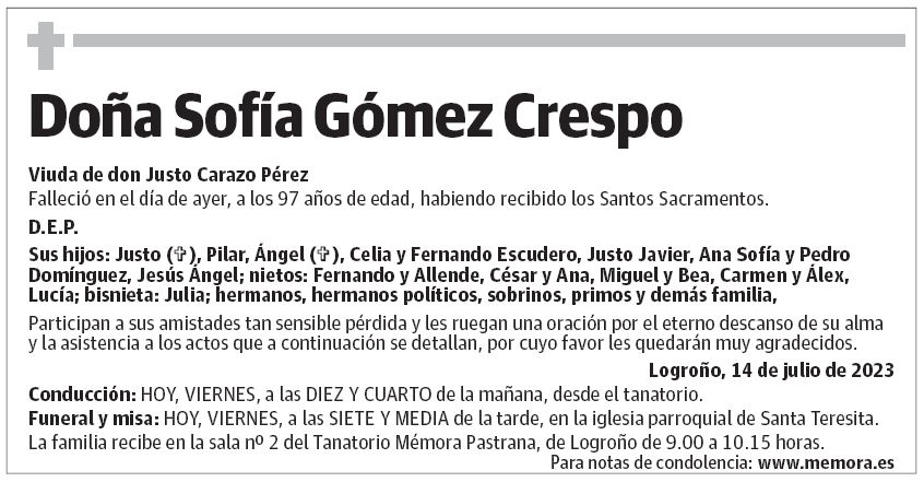 Doña Sofía Gómez Crespo