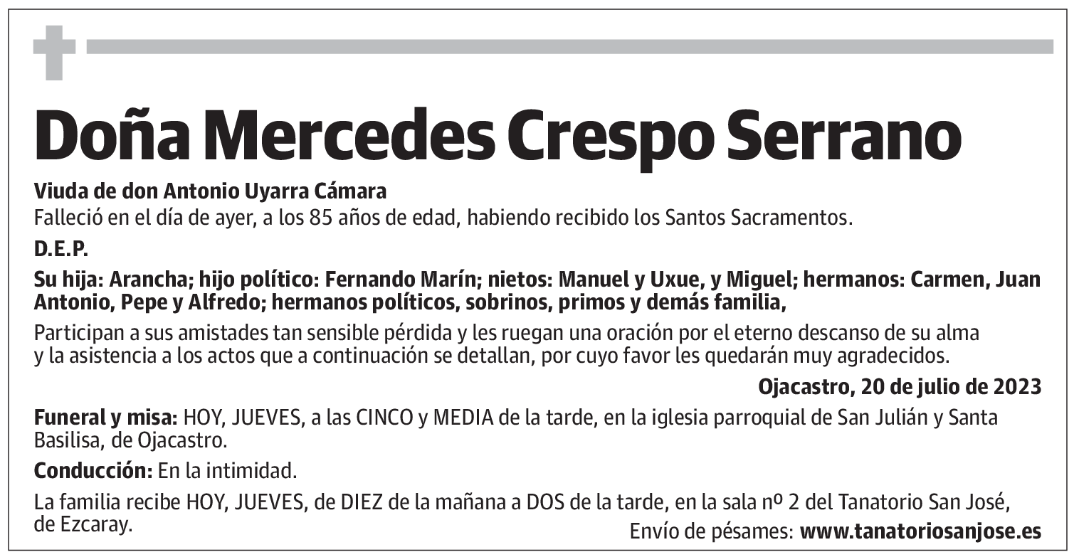 Doña Mercedes Crespo Serrano