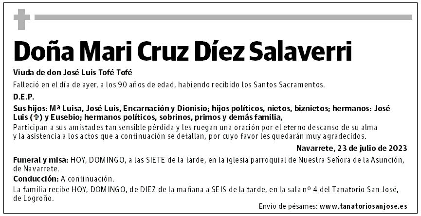 Doña Mari Cruz Díez Salaverri