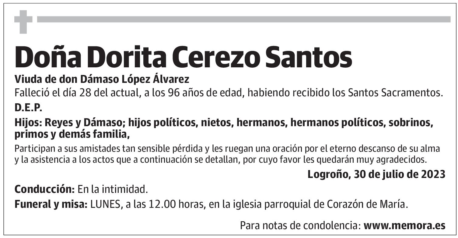 Doña Dorita Cerezo Santos