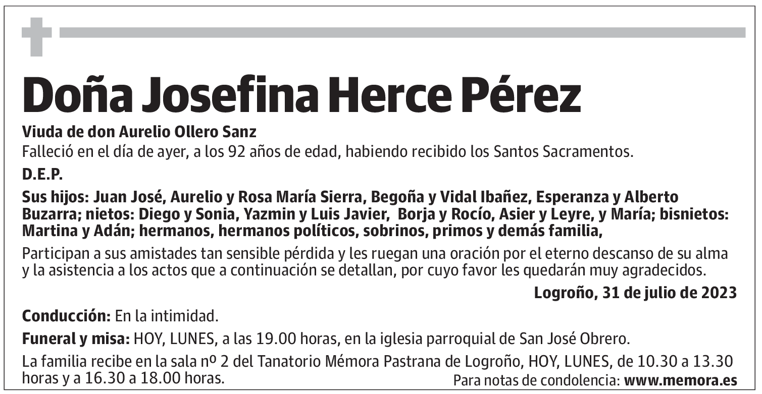 Doña Josefina Herce Pérez