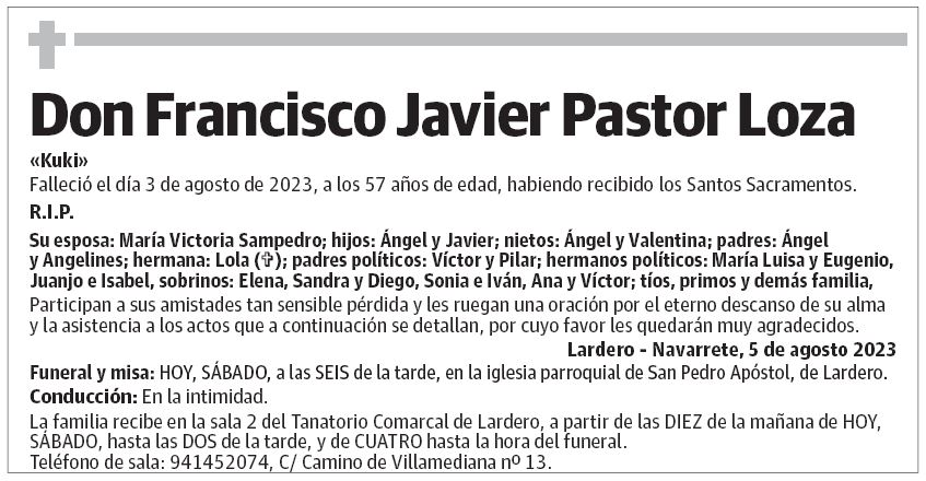 Don Francisco Javier Pastor Loza
