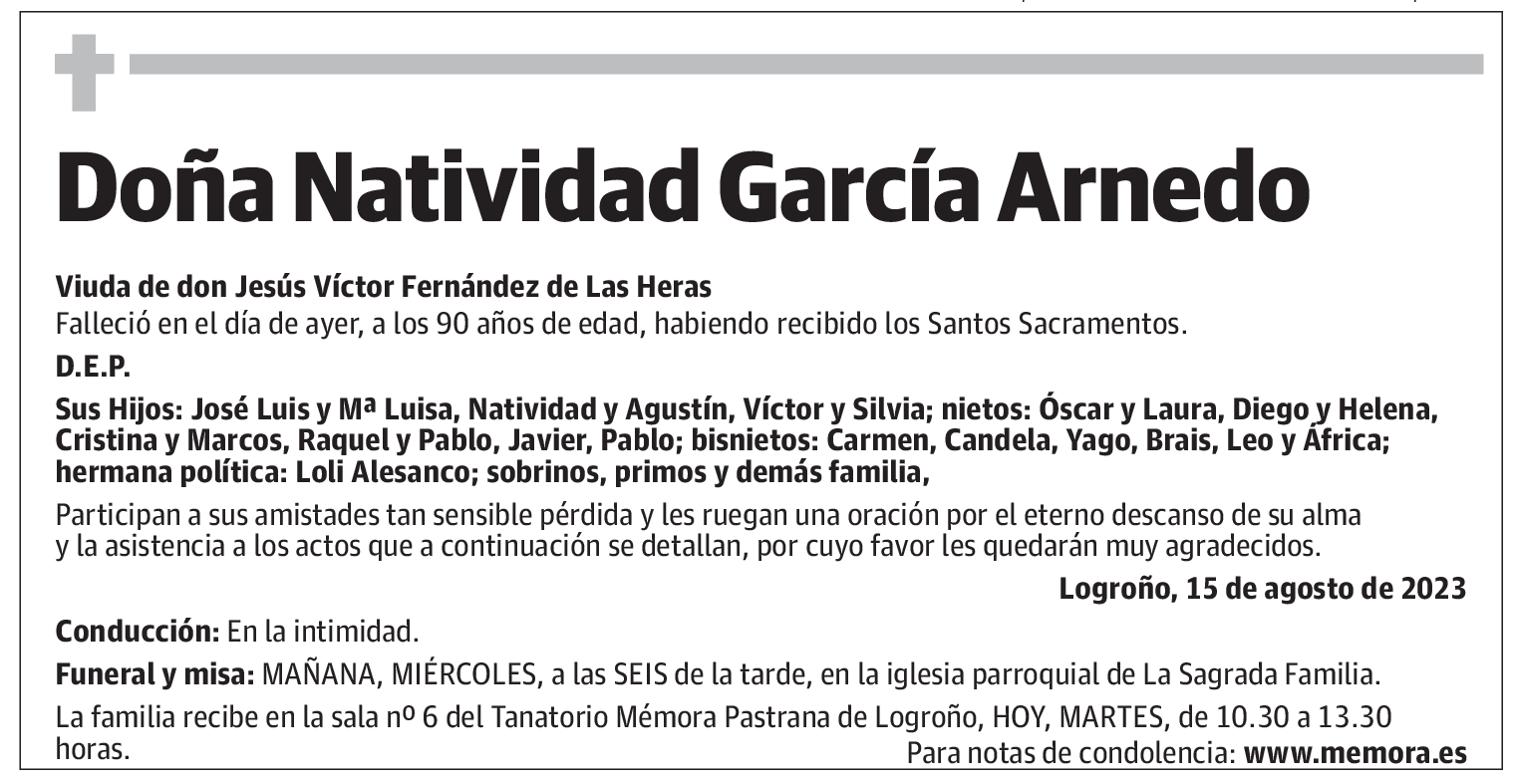 Doña Natividad García Arnedo