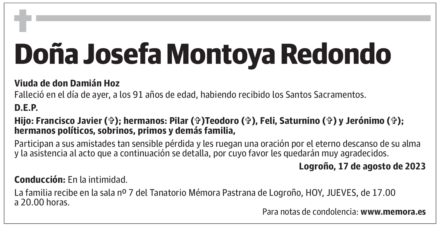 Doña Josefa Montoya Redondo
