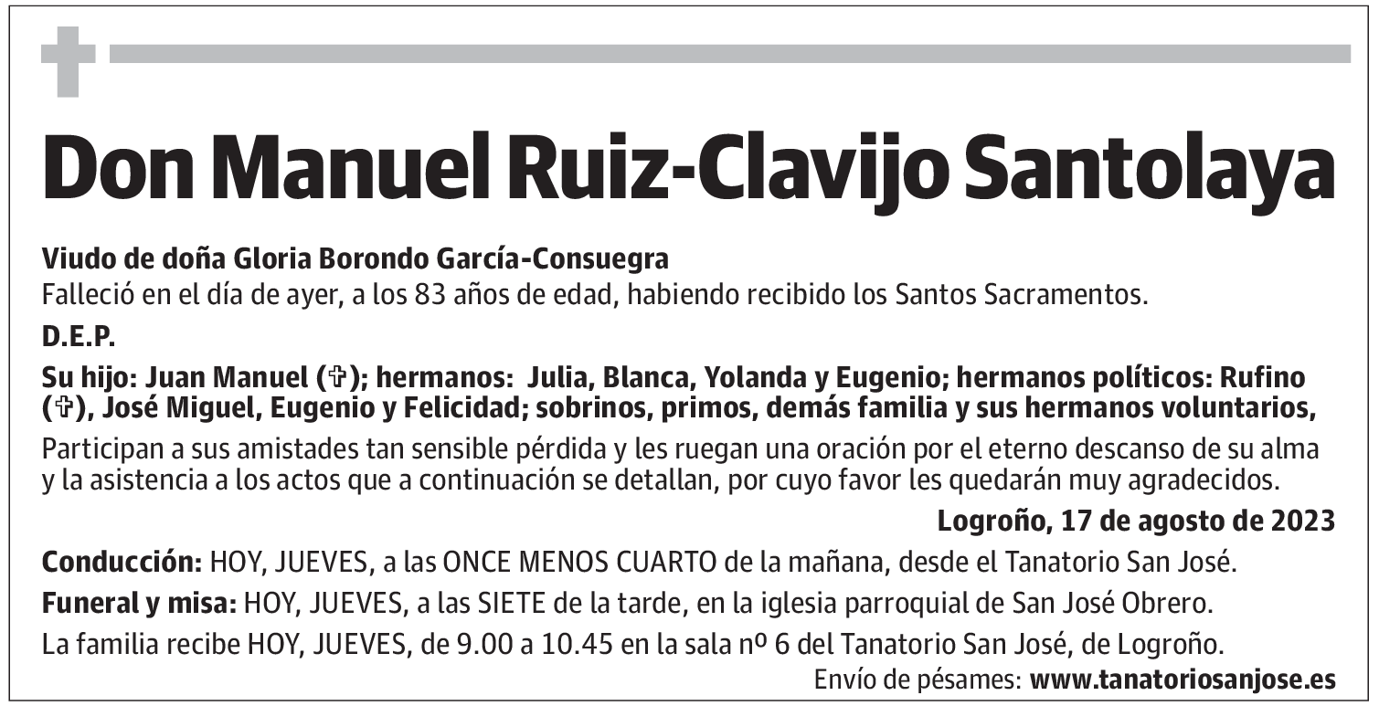 Don Manuel Ruiz-Clavijo Santolaya