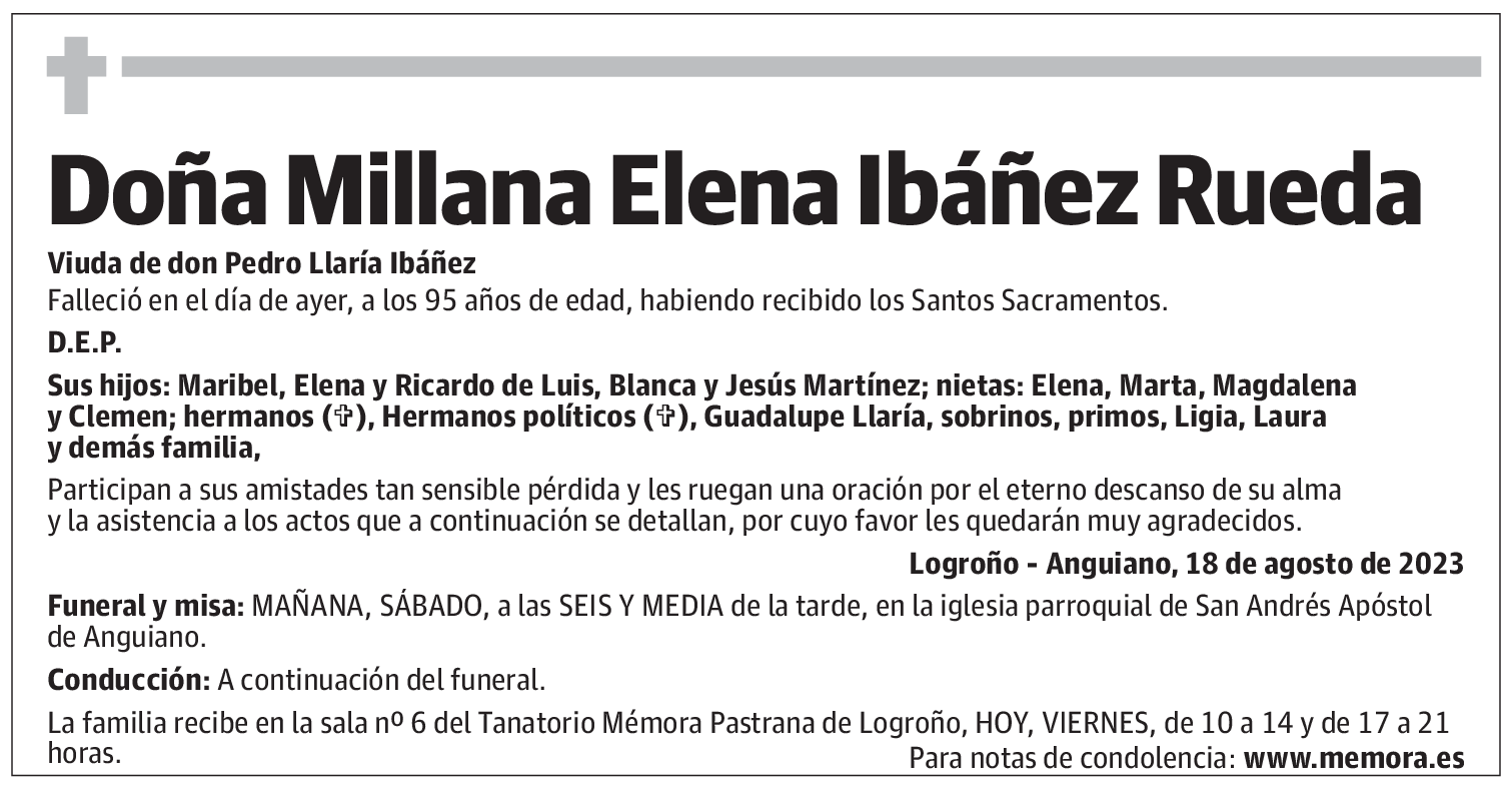 Doña Millana Elena Ibáñez Rueda