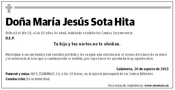Doña María Jesús Sota Hita