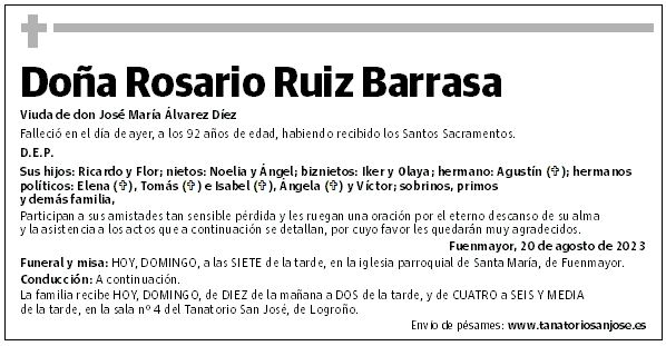 Doña Rosario Ruiz Barrasa