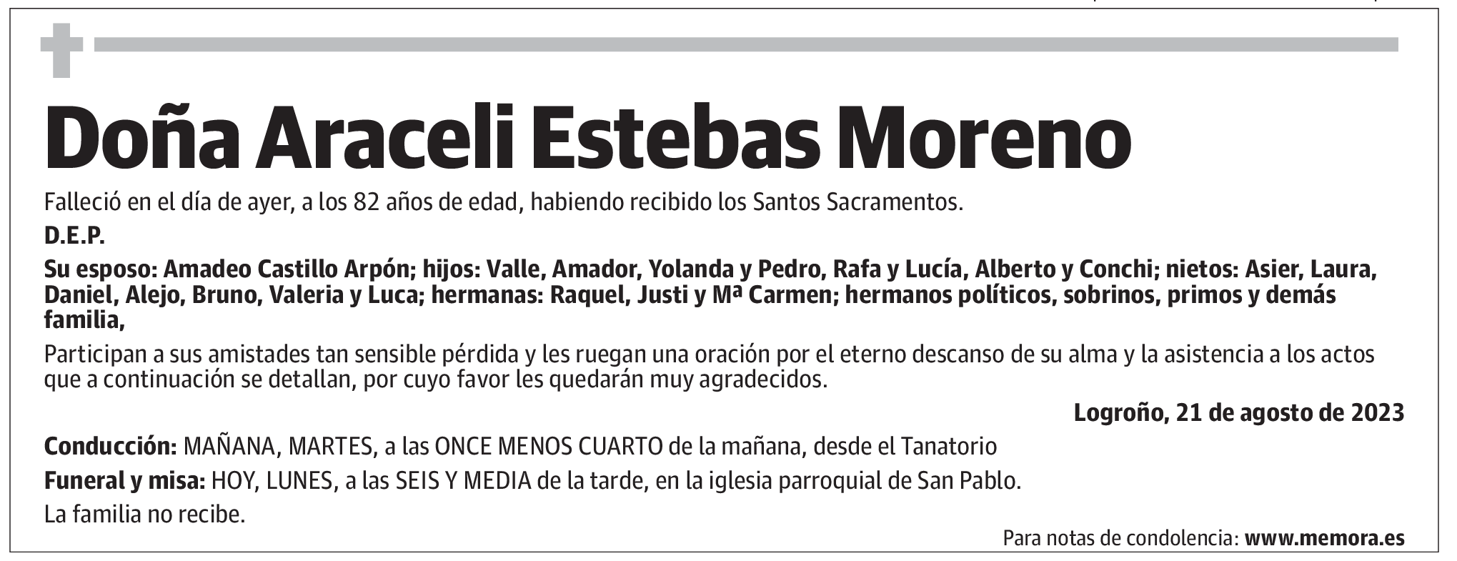 Doña Araceli Estebas Moreno