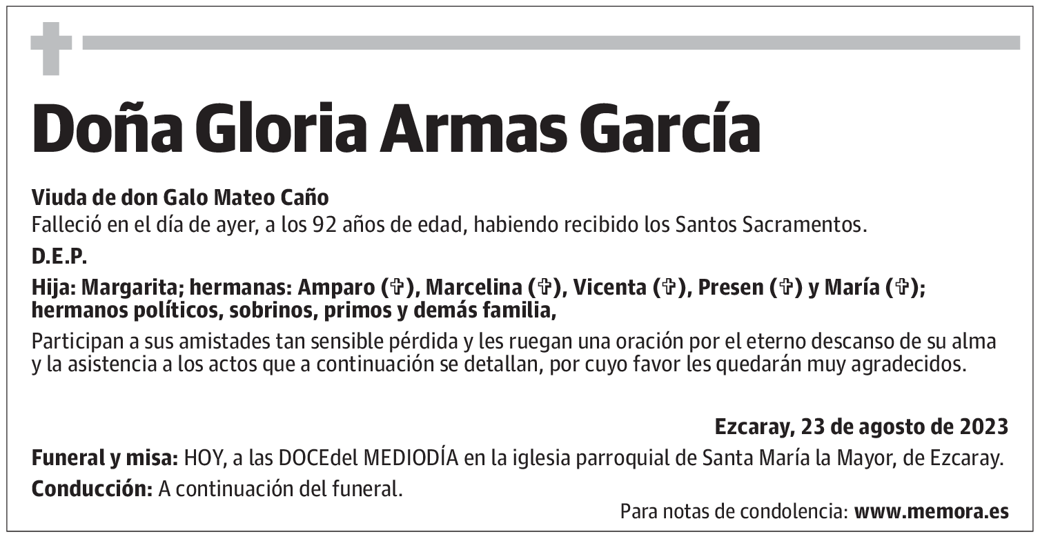 Doña Gloria Armas García