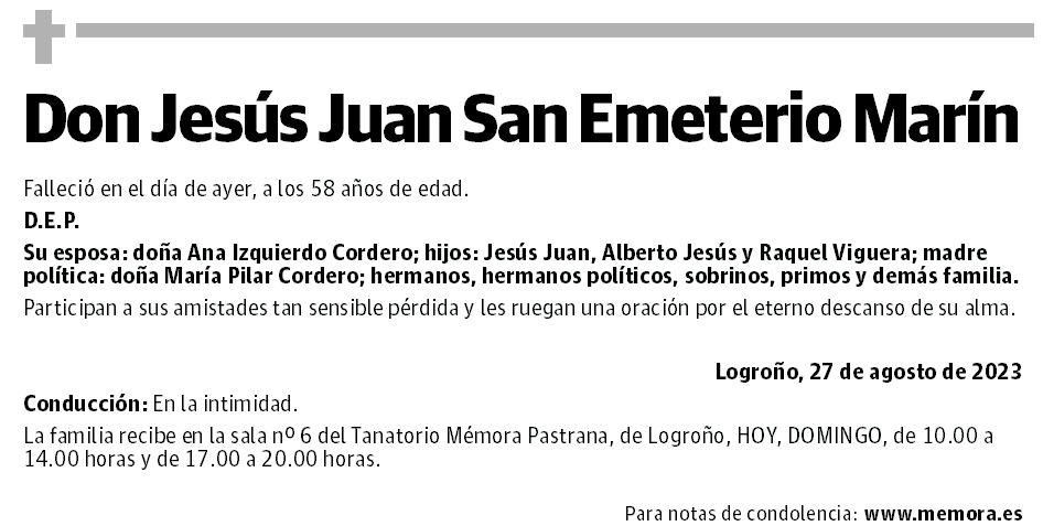 Don Jesús Juan San Emeterio Marín