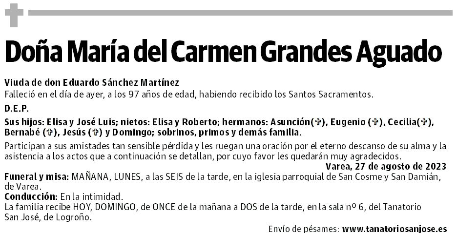 Doña María del Carmen Grandes Aguado