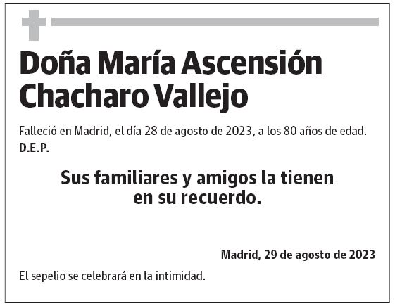 Doña María Ascensión Chacharo Vallejo