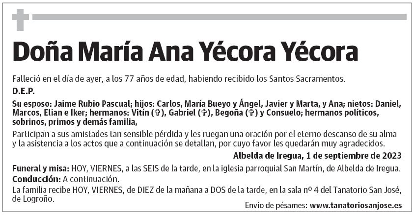 Doña María Ana Yécora Yécora