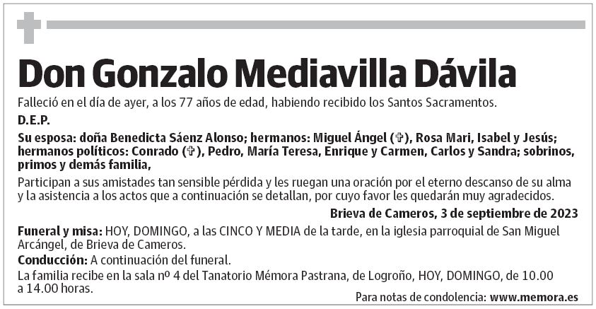 Don Gonzalo Mediavilla Dávila
