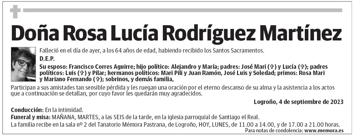 Doña Rosa Lucía Rodríguez Martínez