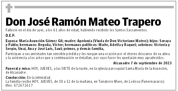 Don José Ramón Mateo Trapero
