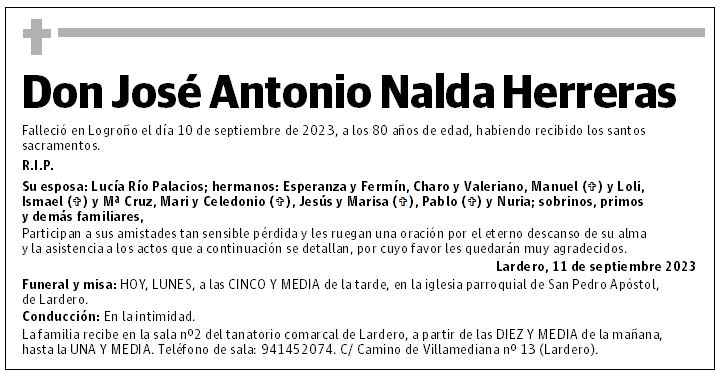Don José Antonio Nalda Herreras