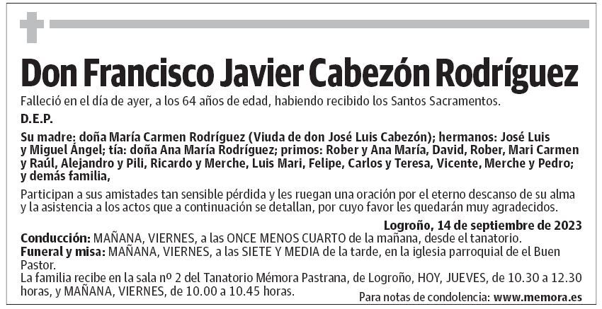 Don Francisco Javier Cabezón Rodríguez