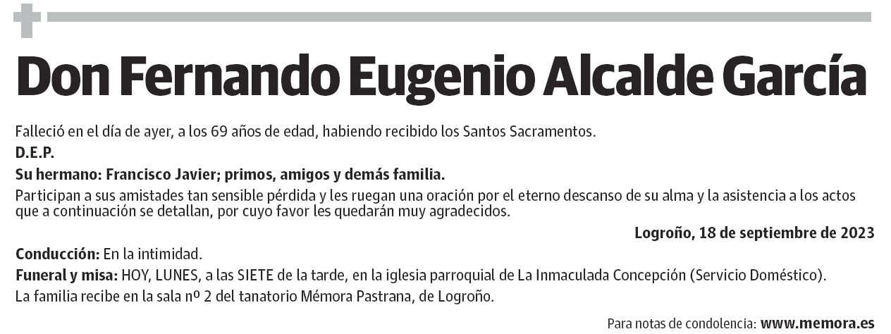 Don Fernando Eugenio Alcalde García