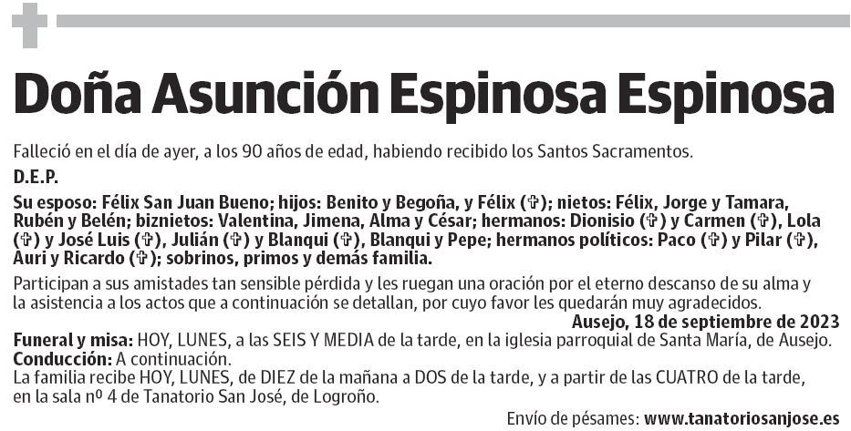 Doña Asunción Espinosa Espinosa