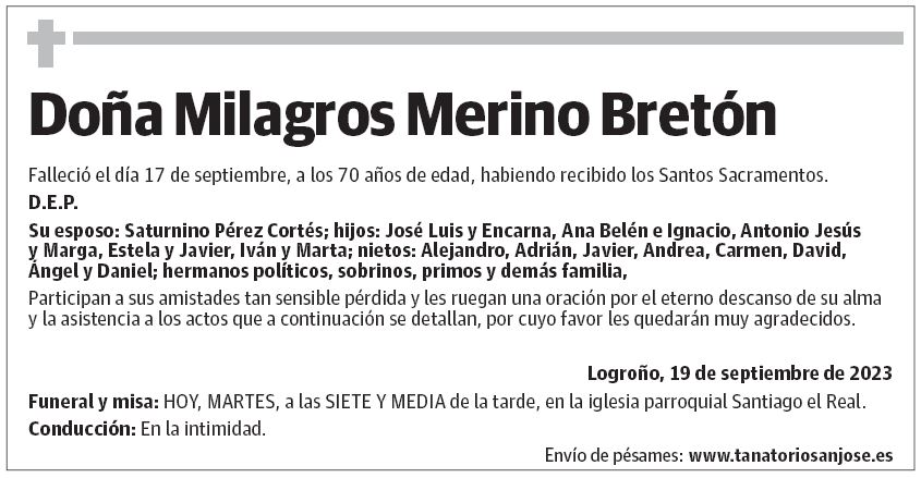 Doña Milagros Merino Bretón