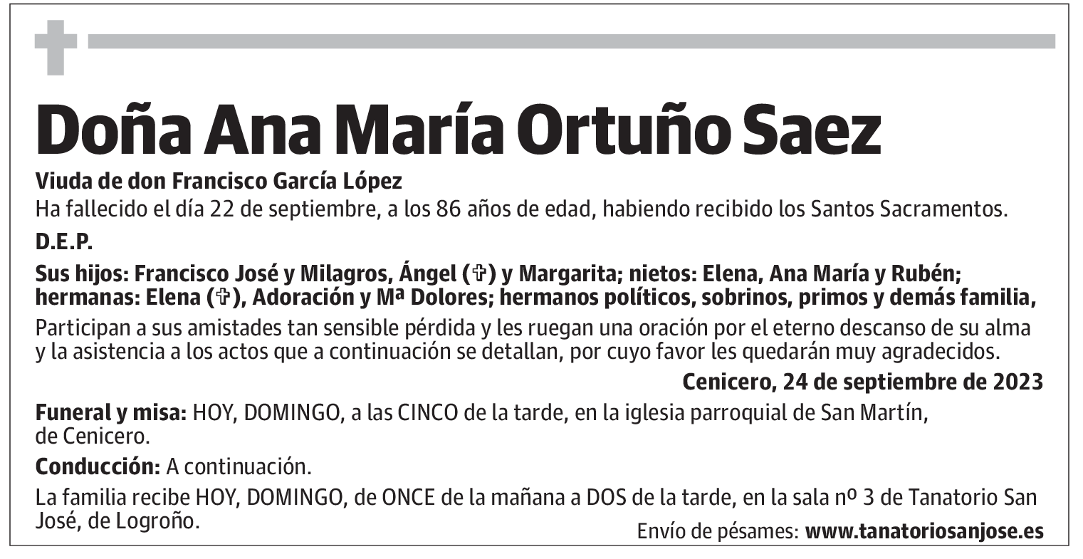 Doña Ana María Ortuño Saez