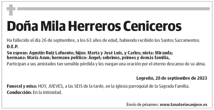 Doña Mila Herreros Ceniceros