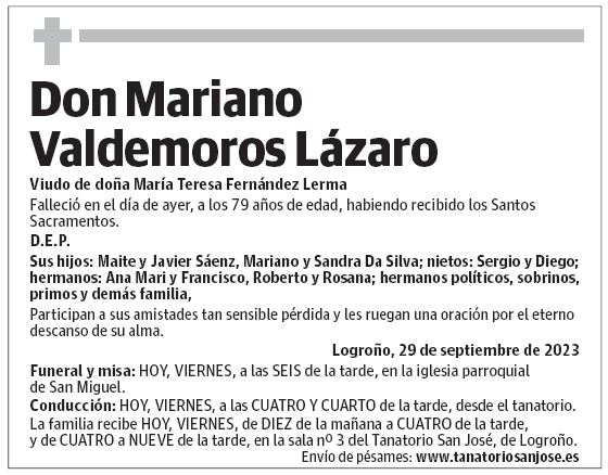 Don Mariano Valdemoros Lázaro