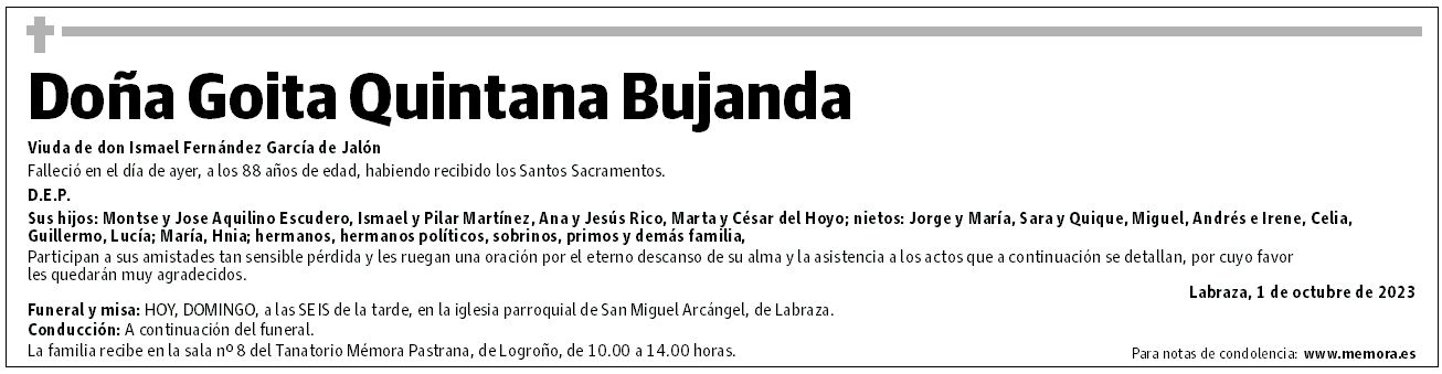 Doña Goita Quintana Bujanda