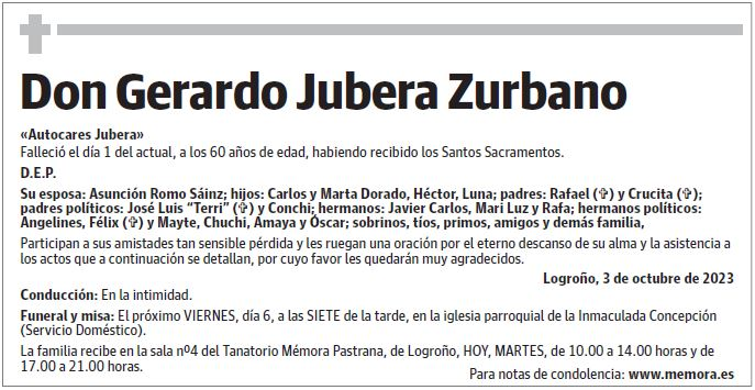Don Gerardo Jubera Zurbano