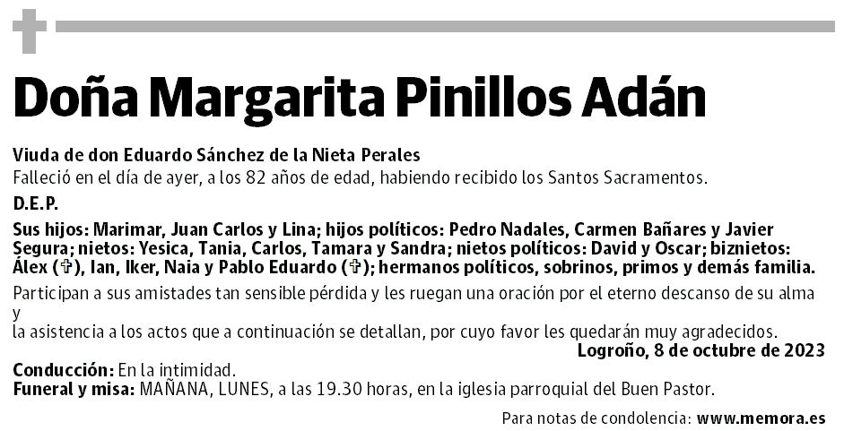Doña Margarita Pinillos Adán